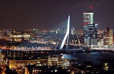 Rotterdam cityscape at night